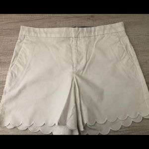 Banana Republic White Scalloped Shorts